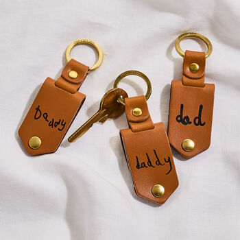 Personalised Leather Photo Keyring With Child’s Handwriting, 2 of 6