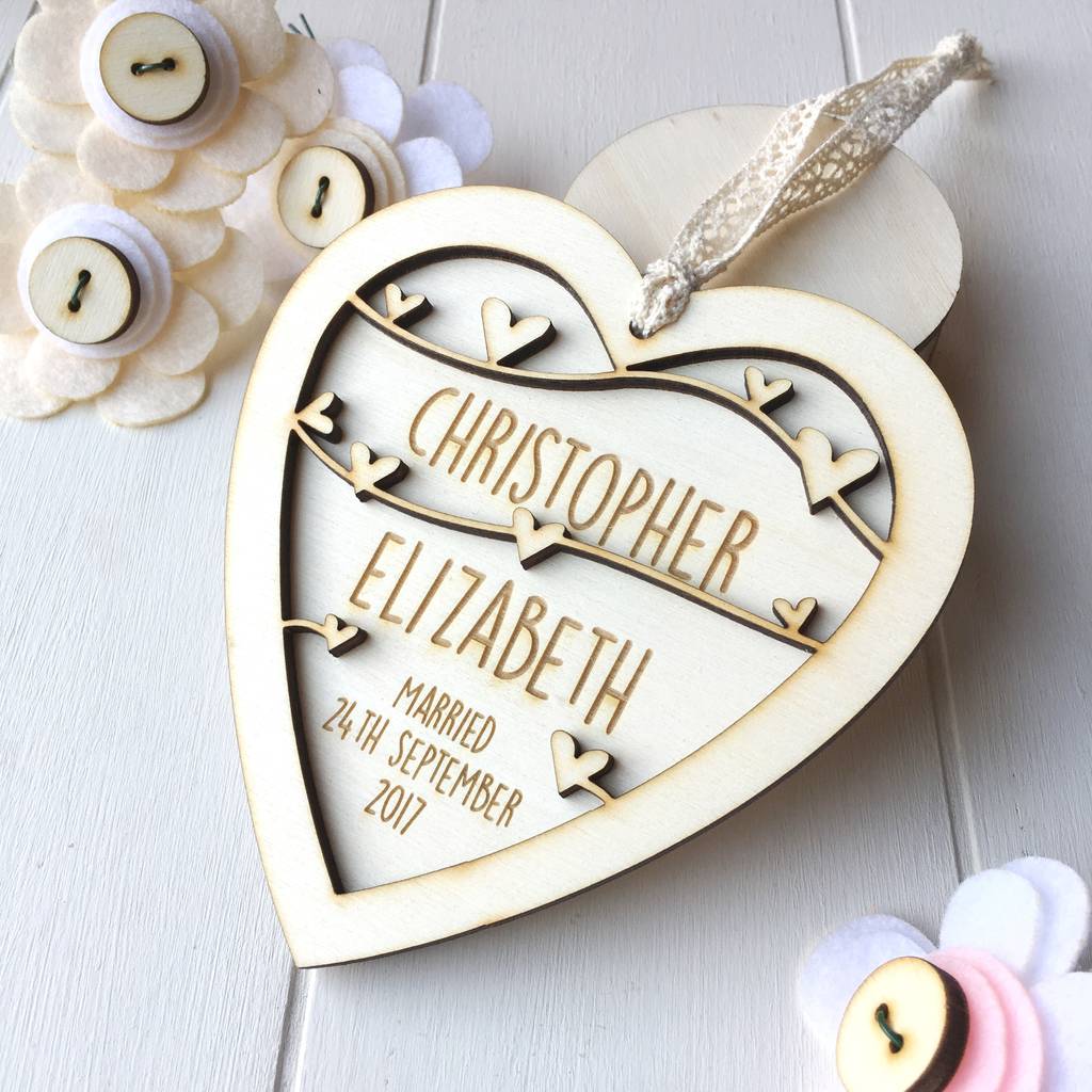 Personalised Wedding Or Anniversary Heart, 1 of 5