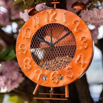 Novelty Hanging Bird Feeder Bronze Alarm Clock Decor, 5 of 8