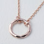 18ct Rose Gold Plated Hammered Ring Necklace, thumbnail 2 of 2