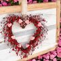 Valentine's Red And Pink Heart Shape Twig Wreath, thumbnail 1 of 10