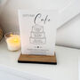Classic Personalised Wedding Cake Sign Opaque Acrylic, thumbnail 4 of 5