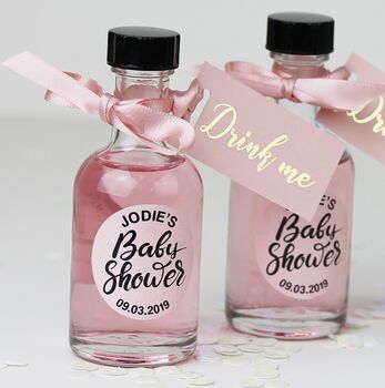 Personalised Baby Shower Favours Containing Pink Gin, 2 of 4