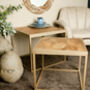 Teak And Gold Set Of Two Coffee Tables, thumbnail 2 of 5