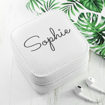 Personalised White Travel Jewellery Case, 6 of 10