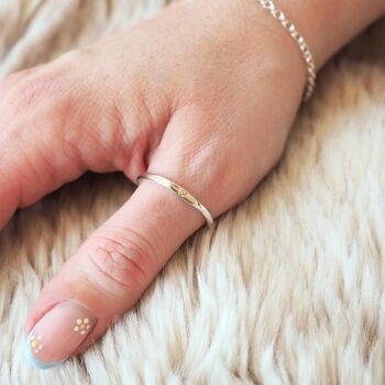 Personalised Hand Stamped Initial Signet Stacking Ring, 8 of 12