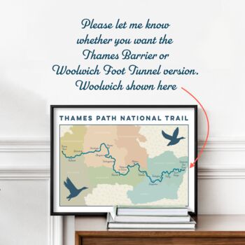 River Thames Path Map Art Print, 3 of 10