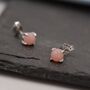 Sterling Silver Pink Opal Tiny Stud Earrings, thumbnail 8 of 12