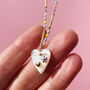 Mother Of Pearl Heart And Bright Beaded Chain Necklace, thumbnail 1 of 12