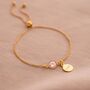 Sterling Silver Birthstone Disc Slider Bracelet, thumbnail 4 of 12