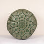 Moroccan Leather Tile Print Pouffe, thumbnail 1 of 11