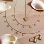 9ct Gold Gypsy Set Diamond Heart Huggie Earrings, thumbnail 3 of 4