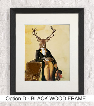 Deer Print, Deer And Chair Art, Framed Or Unframed, 3 of 9