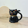 Black Cat Mug Christmas Cat Gift Coffee Mug, thumbnail 2 of 6