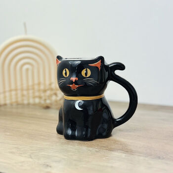 Black Cat Mug Christmas Cat Gift Coffee Mug, 2 of 6