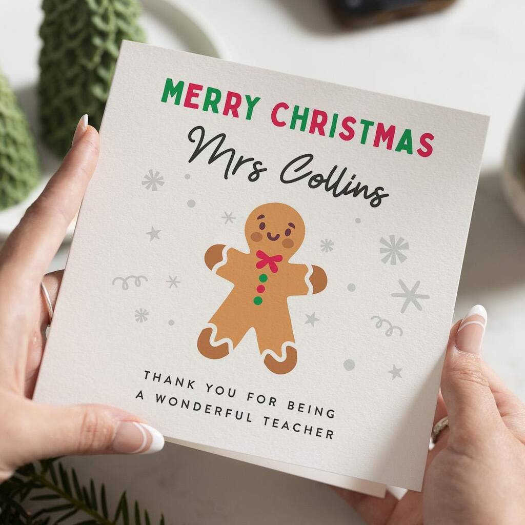 Christmas Card Personalised For Teacher, 1 of 7