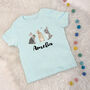 Kids Personalised Watercolour Bunnies T Shirt, thumbnail 2 of 6