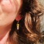 Happy Days Single Smiley And Pearl Mini Hoop Earring, thumbnail 2 of 4
