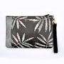 Screenprint Leaf Leather Clutch Bag, thumbnail 1 of 5
