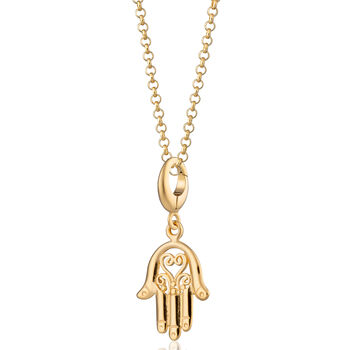 18ct Gold Fatima Hand Charm Necklace, 2 of 6