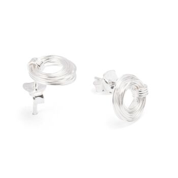 Aval Sterling Silver Circle Stud Earrings, 2 of 2