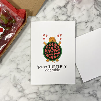 You Are Turtlely Adorable Funny Valentine's Card, 3 of 6