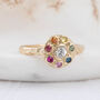 'Iridiana' Rainbow Sapphire Halo Engagement Ring, thumbnail 7 of 7