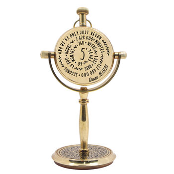 Personalised 5th Wood Anniversary Desk Clock Gift, 6 of 11