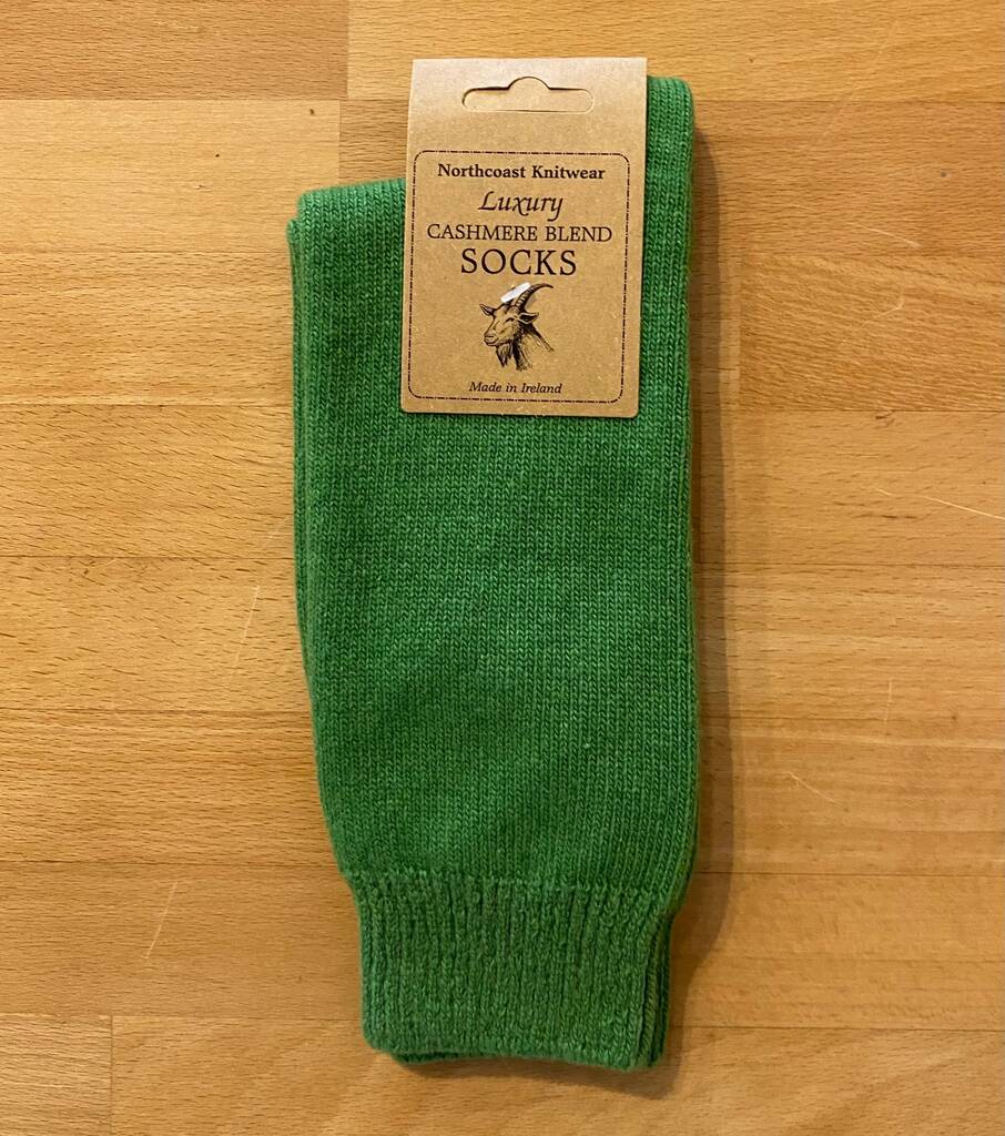 Mens Cashmere Blend Socks Apple Green By Heliotique