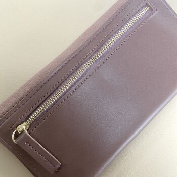 Vegan Leather Long Wallet In Taupe, 3 of 5