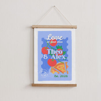 Personalised 'Love At First Slice' Pizza Print, 2 of 2