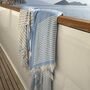 Symi Striped Peshtemal Towel Sky Blue, thumbnail 5 of 10