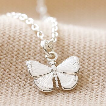 Tiny Butterfly Pendant Necklace, 8 of 12