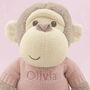 Personalised Morris Monkey Soft Toy With Snuggle Wrap, thumbnail 3 of 10