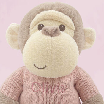 Personalised Morris Monkey Soft Toy With Snuggle Wrap, 3 of 10