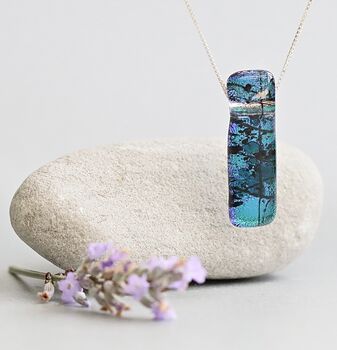 Blue Green Colour Changing Glass Necklace, 3 of 12