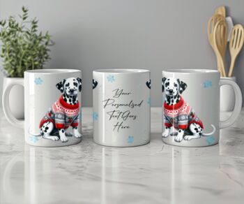 Personalised Dalmatian In Christmas Jumper Mug, 2 of 2