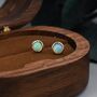 Ethiopian Opal Stone Stud Earrings In Sterling Silver, thumbnail 8 of 12