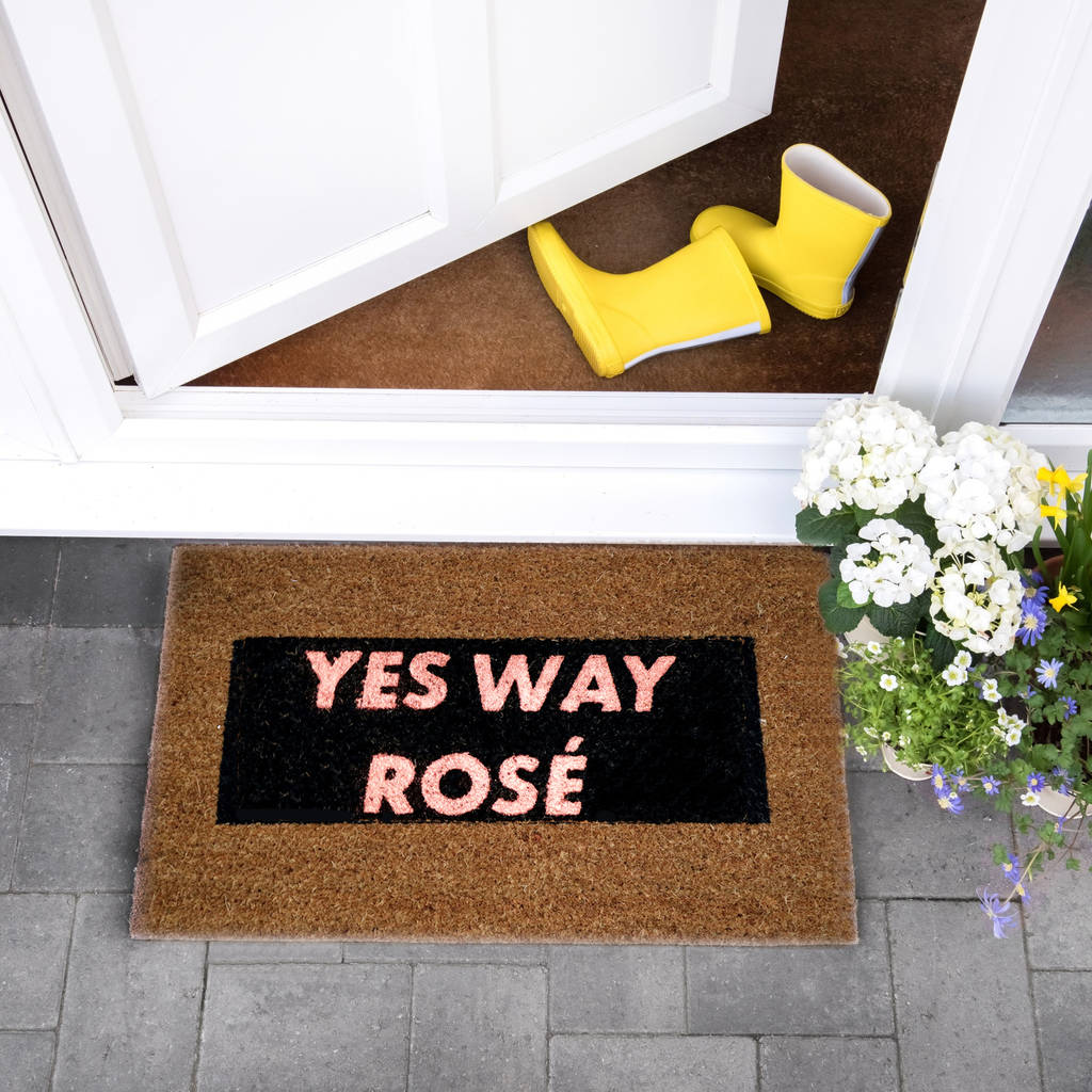Pink Glitter Yes Way Rose Doormat By The Letteroom