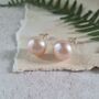 Large Pink Pearl Stud Earrings, thumbnail 1 of 4