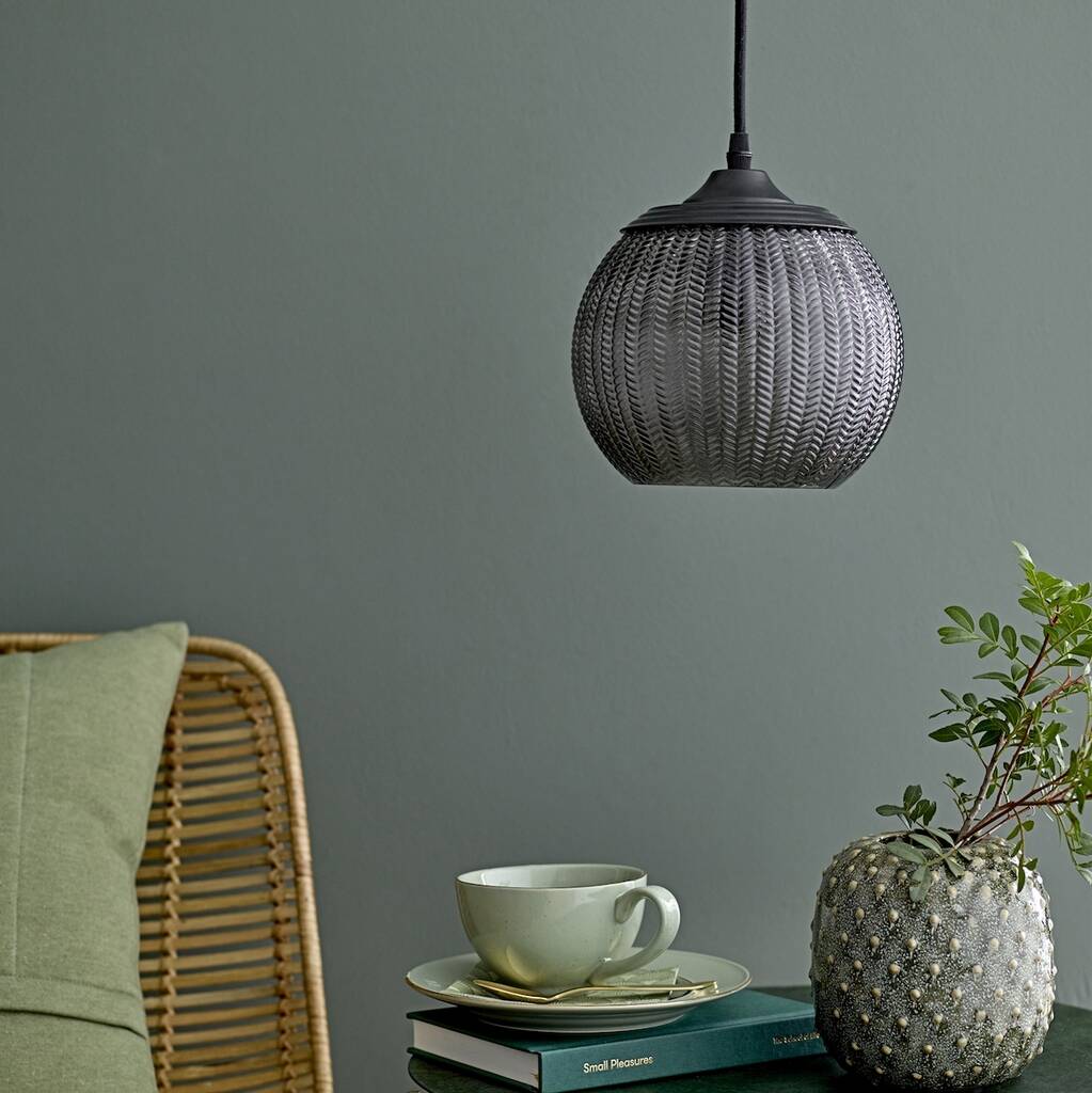 Grey Glass Pendant Light By Idyll Home