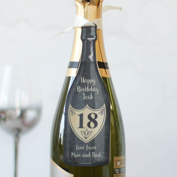Personalised Milestone Birthday Bottle Label, Wood, 3 of 4