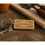 The Potting Shed 'Back Door' Oak Rectangle Keyring, thumbnail 1 of 2