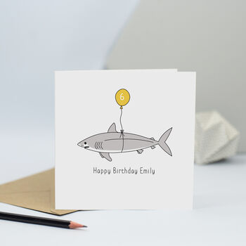Personalised Shark Birthday Card, 2 of 3