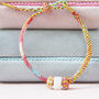 Rainbow And Gold White Jade Lucky Braided Bracelet, thumbnail 2 of 7