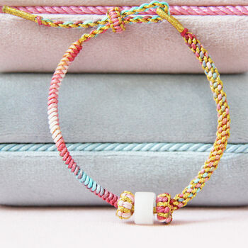 Rainbow And Gold White Jade Lucky Braided Bracelet, 2 of 7
