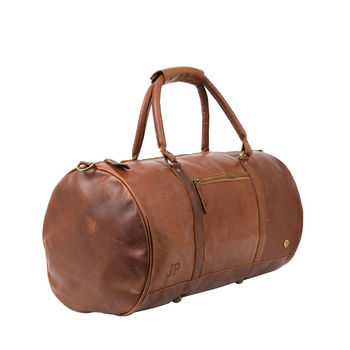 Personalised Leather Classic Duffle Weekend Bag, 6 of 12