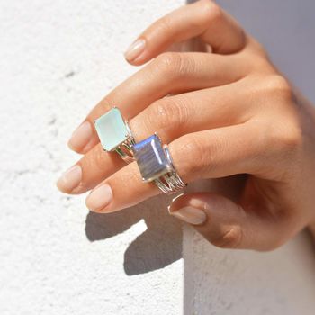 Sterling Silver Gemstone Cocktail Ring Pietra, 2 of 12