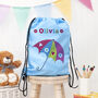 Personalised Girl's Sky Blue Waterproof Swim Bag, thumbnail 1 of 12