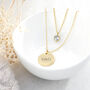 Personalised Layered Crystal Heart And Disc Necklace, thumbnail 3 of 10